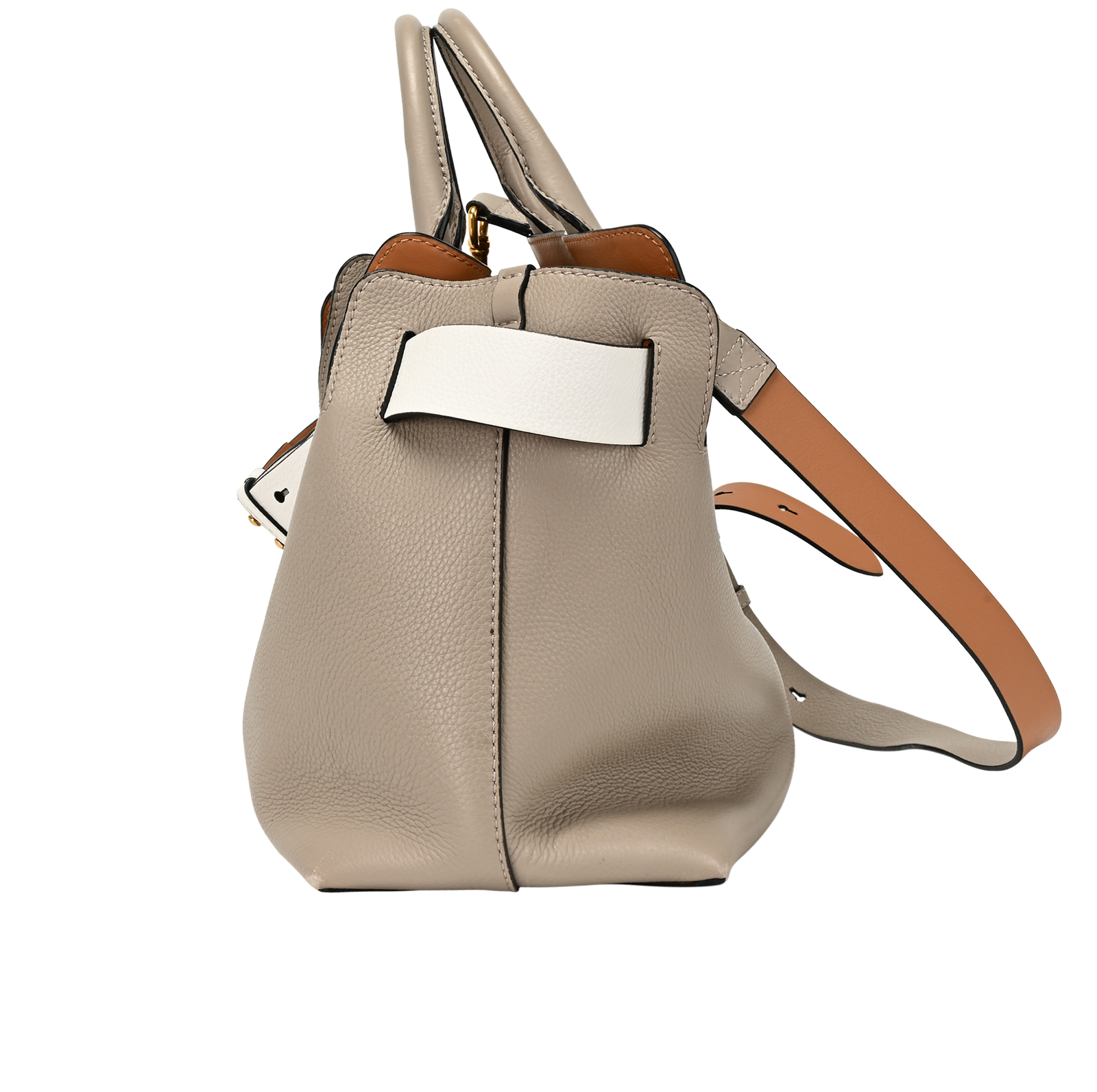 2Way Shoulder Bag, &pound;395, Handbags, Grey, Leather, Bottom view